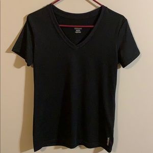 Black Reebok Short Sleeve V-Neck Athletic T-Shirt